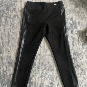 Black Faux Leather Side Panel Leggings
